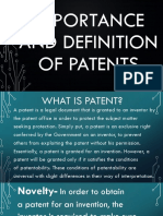 Importance and Definition of Patents