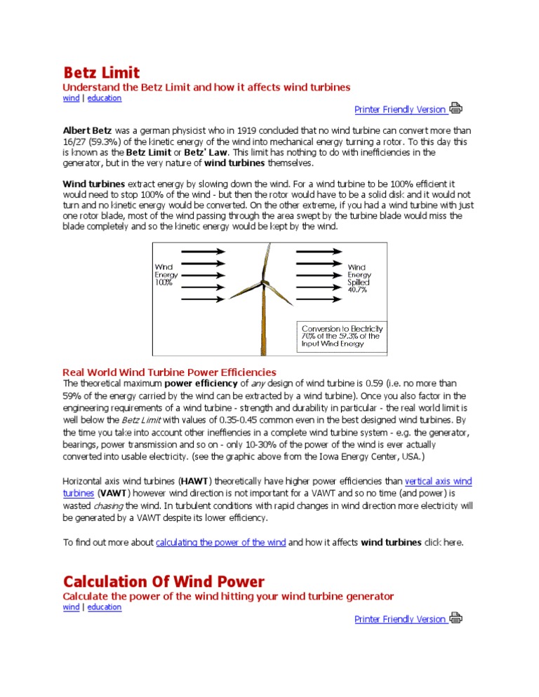 Betz Limit | PDF