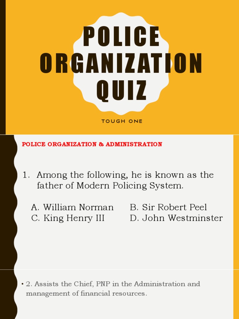 Police Organization Quiz | PDF | Business