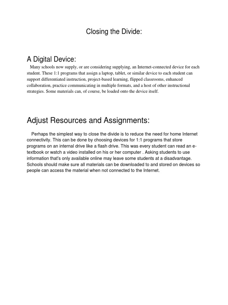 Bridging the Digital Divide in Schools | PDF