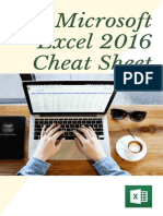 Excel 2016 Cheat Sheet