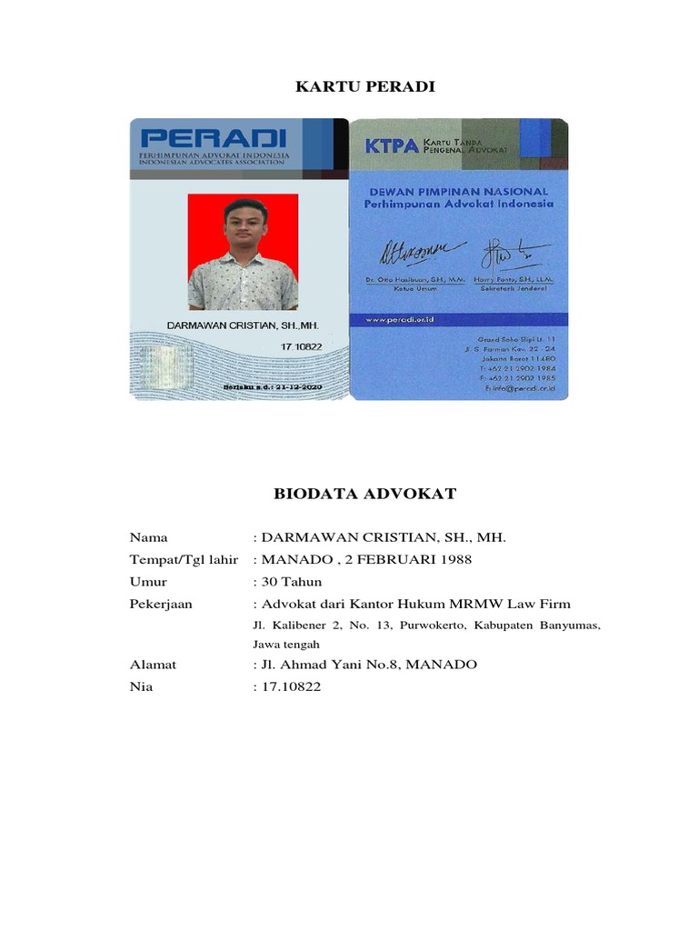 1 4 Kartu Peradi Darmawan PDF