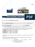 Ficha de Inscrição - Monitores Voluntários: "X Workshop Internacionalização Universitária"