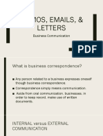 Memos, Emails, & Letters: Business Communication
