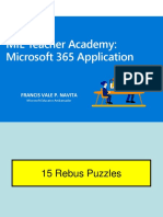 MIE Teacher Academy: Microsoft 365 Application: Francis Vale P. Navita
