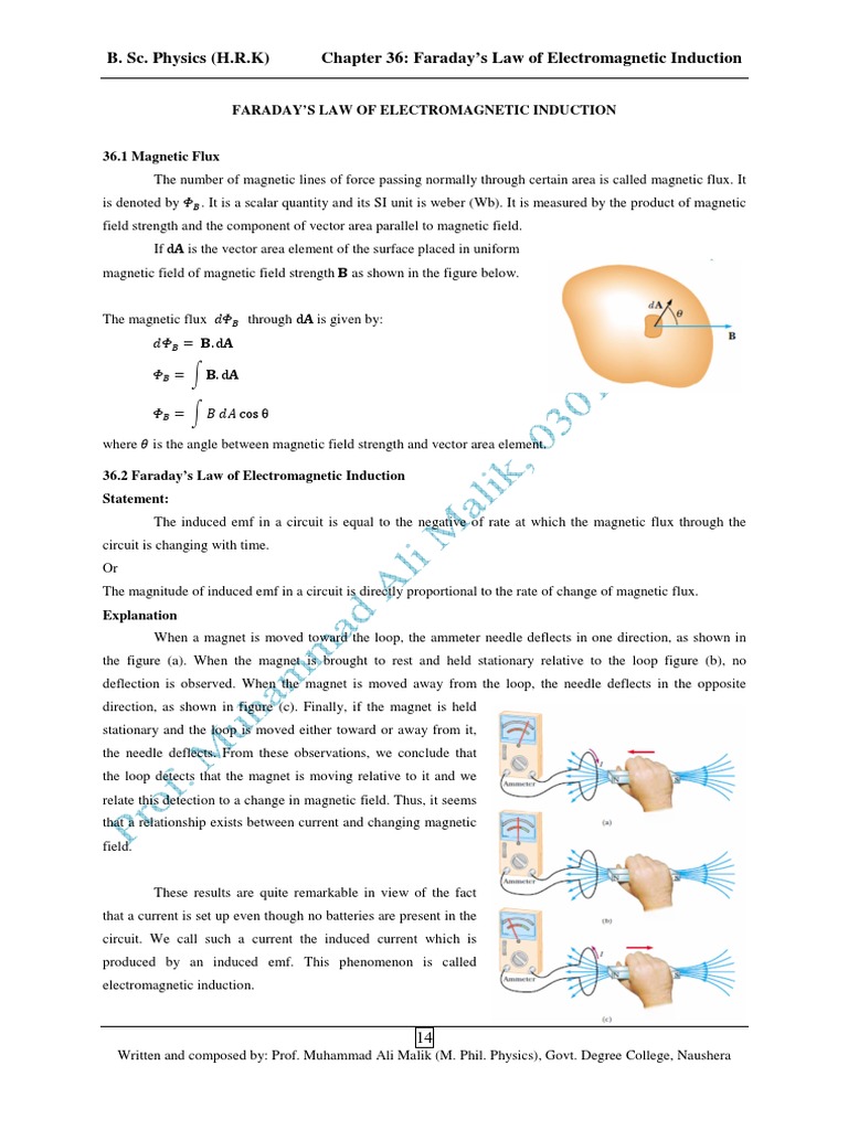 Faraday's Law of Electromagnetic Induction | PDF | Electromagnetic ...