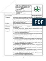 Sop Penyampaian Informasi Hasil Peningkatan Mutu Layanan Klinis Dan Keselamatan Pasien