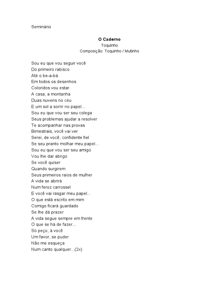 Letra da Música 