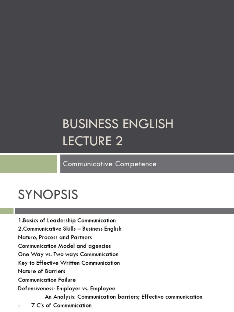 Business English: Leadership Communication | PDF | Communication ...