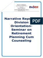Narrative Report in Division Orientation-Seminar On Retirement Planning Cum Counseling