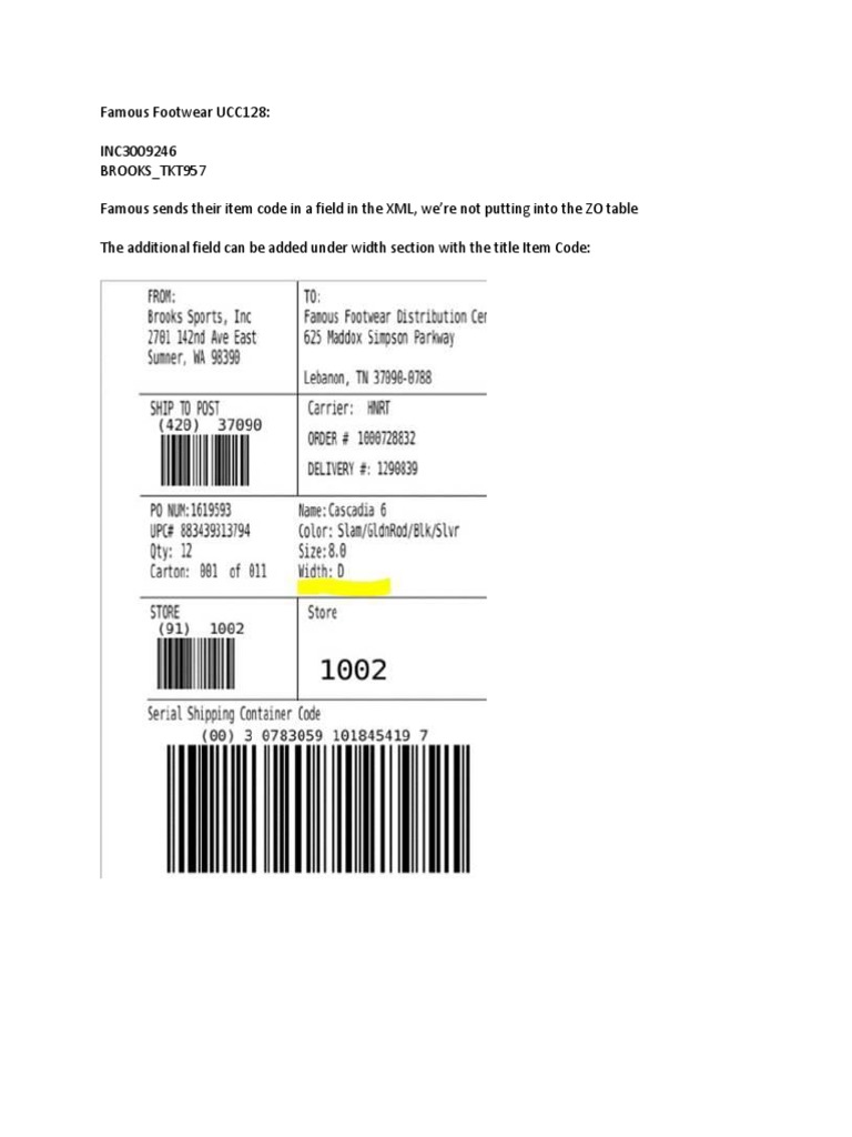 Famous Footwear PDF Xml Data Management