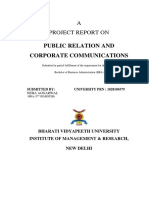 Public Relation and Corporate Communications: A Project Report On