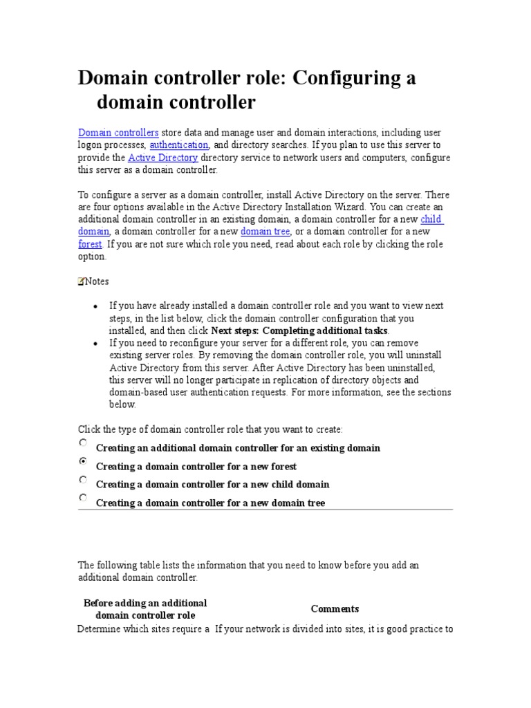 Domain Controller Configuration | PDF | Active Directory | Domain Name ...