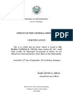 Office of The General Services: MARIA VANESSA B. VEGAS, State Auditor III, OIC-Audit