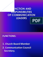 Function and Responsibilities of Communication Leaders