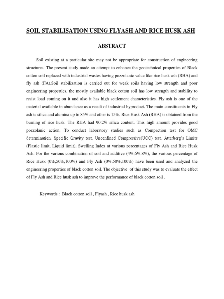 Enhancing Black Cotton Soil with Fly Ash | PDF