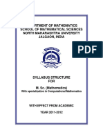 MSc Mathematics Syllabus