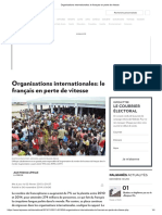 Organisations Internationales - Le Français en Perte de Vitesse