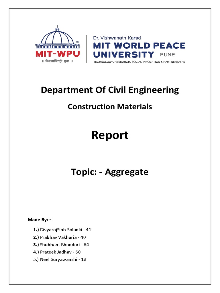 Report On Aggregates Pdf Construction Aggregate Road Surface