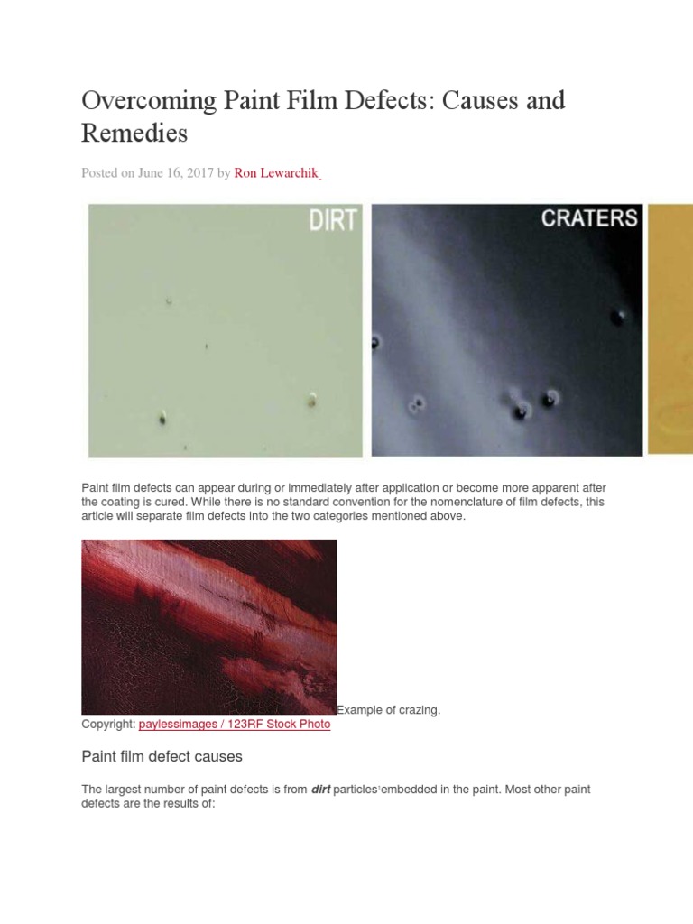 Overcoming Paint Film Defects | PDF | Paint | Humidity