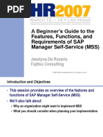 ESS MSS A Beginner's Guide To The Features - Functions - and Requirements of SAP Manager Self-Service MSS