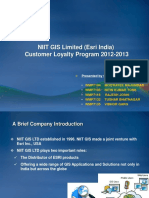 NIIT GIS Limited (Esri India) Customer Loyalty Program 2012-2013
