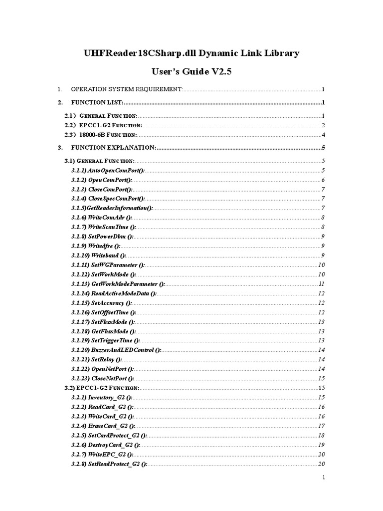 UHF Reader DLL User Guide | PDF | Parameter (Computer Programming ...