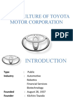 Work Culture of Toyota Motor Corporation