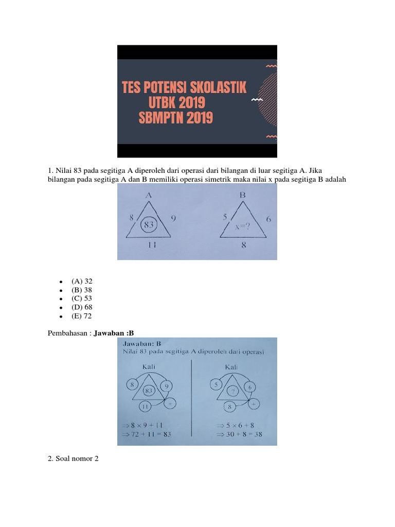 Soal Tes Potensi Skolastik