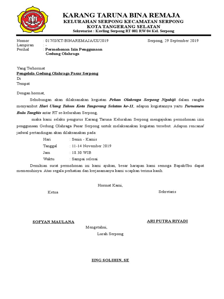 Surat Izin Gor