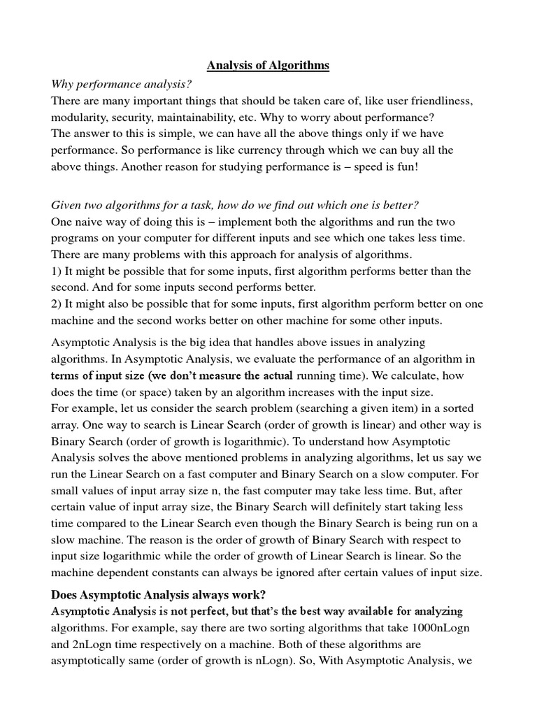 Analysis of Algorithm | PDF | Time Complexity | Computational ...