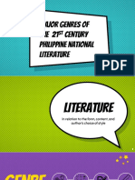 Major Genres of The 21 Century Philippine National Literature