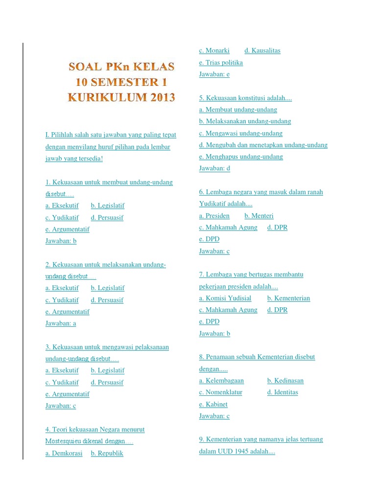 Smk Soal Pkn Pdf
