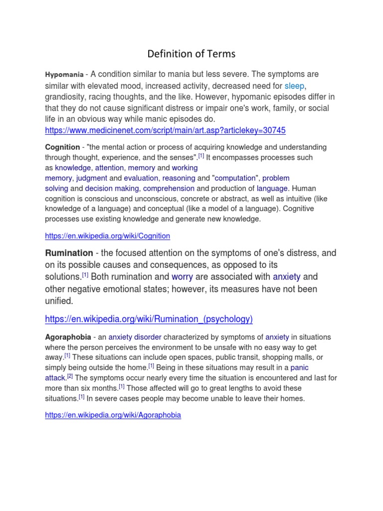 Key Psychological Terms Explained | PDF