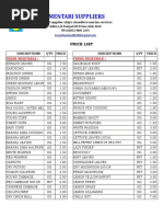 Price List Mentari