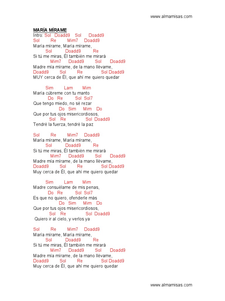 Letra y acordes de 