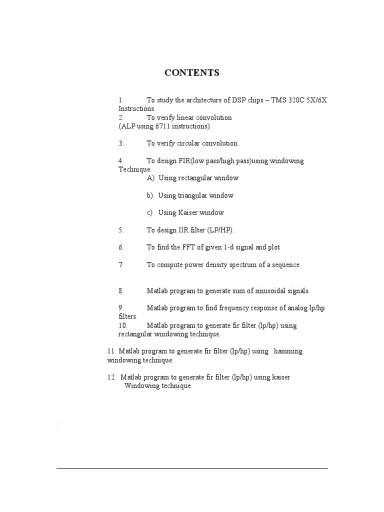 DSP Labmanual | PDF | Digital Signal Processor | Digital Signal Processing
