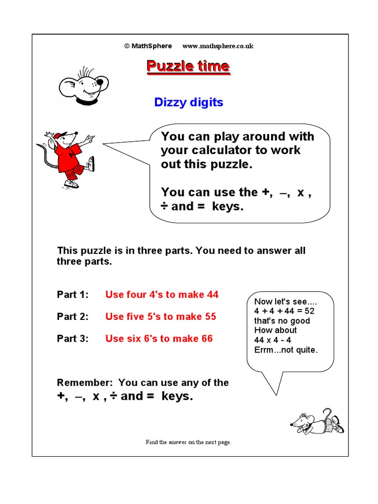 Maths Puzzle PDF