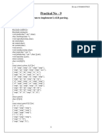 Practical No - 9: Aim: Write A C Program To Implement LALR Parsing