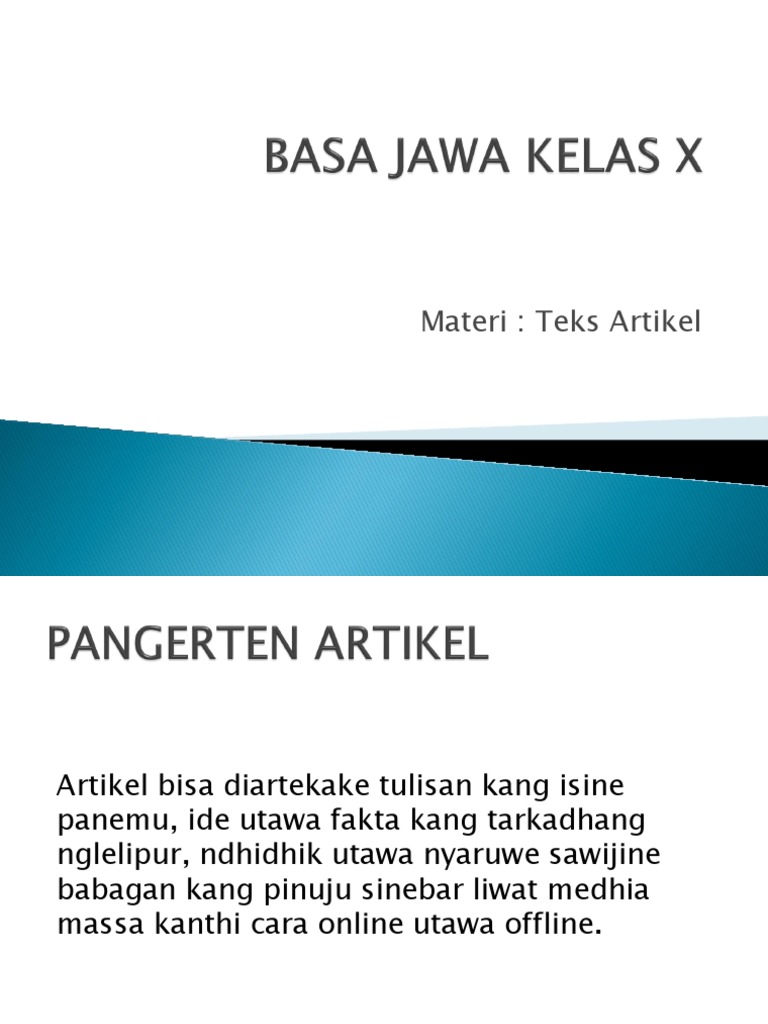 Lumrahe Artikel Iku Sinebar Liwat Enak