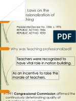 M1 Basic Laws On The Professionalization of Teaching