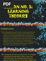 Lesson No. 5: Learning Theories