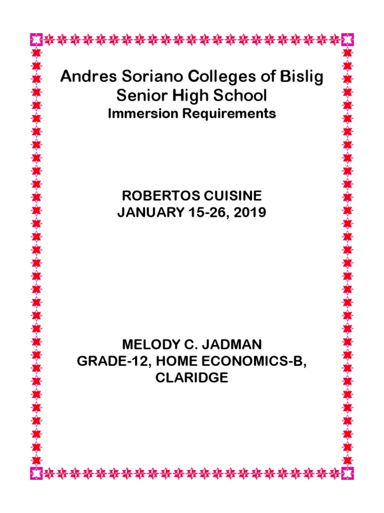 Senior High Immersion Guide | PDF