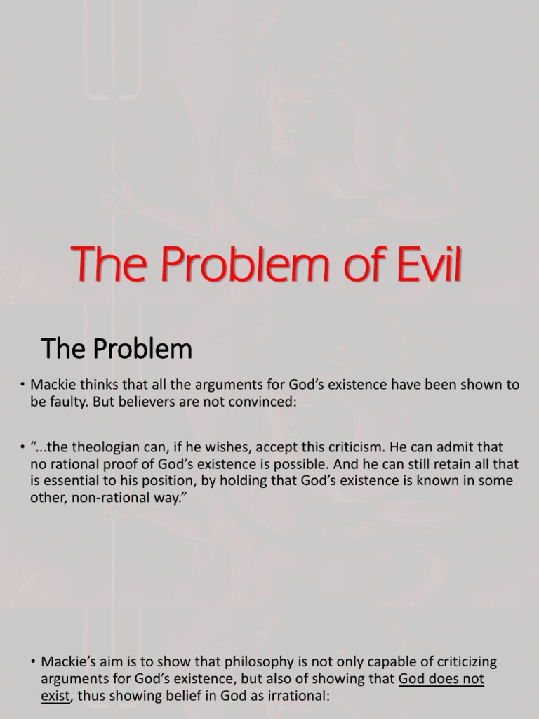 The problem of evil pdf problem of evil existence of god