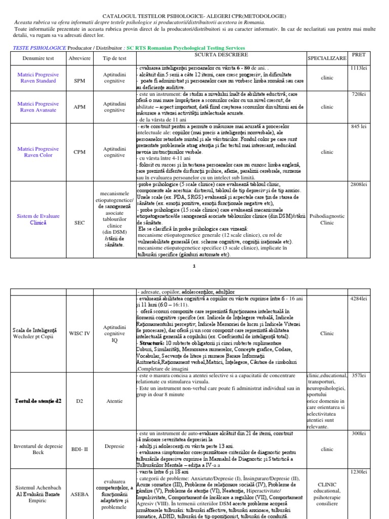 Catalog Teste Psihologice Alegericpr