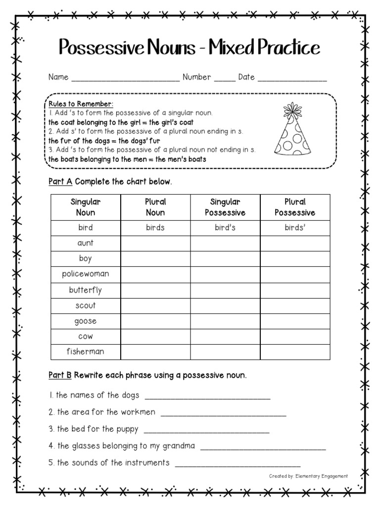 Singular Possessive Nouns - ESL worksheet by mmueth, image size:768x1024