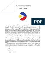 Sulyap Haikung Pilipino Ernesto P. Santiago: Tutubi Hila Mo'y Tabak Ang Bulaklak, Nanginig! Sa Paglapit Mo