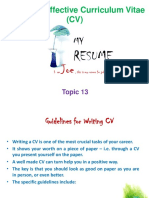 Topic 13 (CV'S)