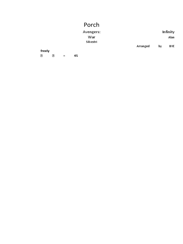 Porch Avengers Infinity War Pdf