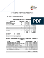 Informe Tesoreria Comité de Tenis - 16 de Julio